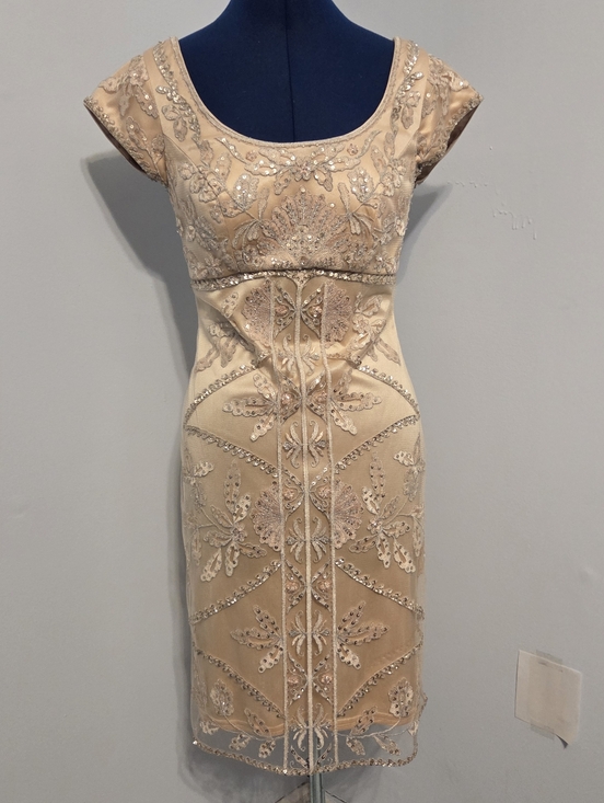 Sue Wong Dresses & Skirts - Y2K Baby Pink Beaded Sequin Lace Mini Dress Size 2